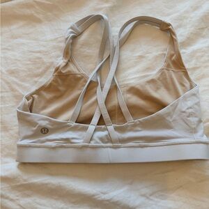 lululemon athletica Women's Tan and White Sports Bra